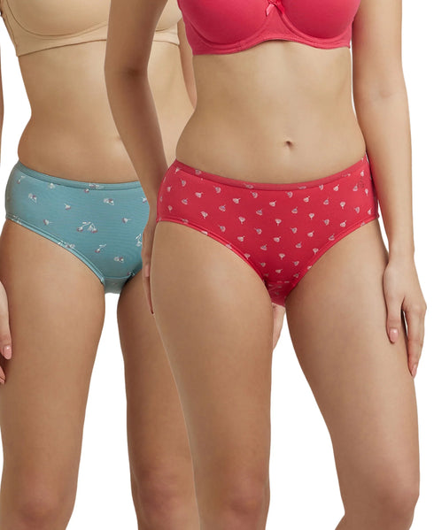 Jockey High Coverage Cotton Hipster With Concealed Waistband | Assorted Prints | Pack of 2