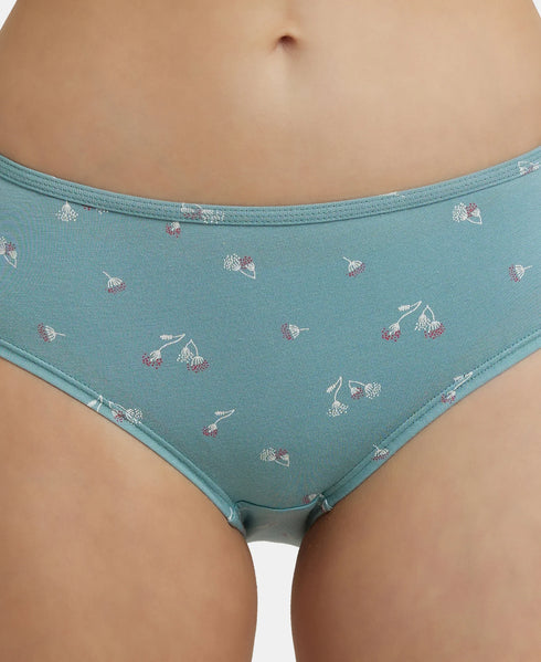 Jockey High Coverage Cotton Hipster With Concealed Waistband | Assorted Prints | Pack of 2