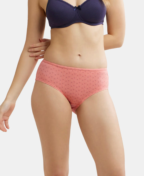 Jockey High Coverage Cotton Hipster With Concealed Waistband | Assorted Prints | Pack of 2