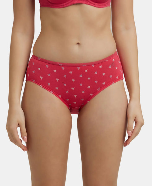Jockey High Coverage Cotton Hipster With Concealed Waistband | Assorted Prints | Pack of 2