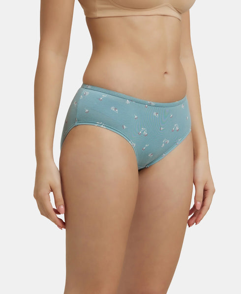 Jockey High Coverage Cotton Hipster With Concealed Waistband | Assorted Prints | Pack of 2
