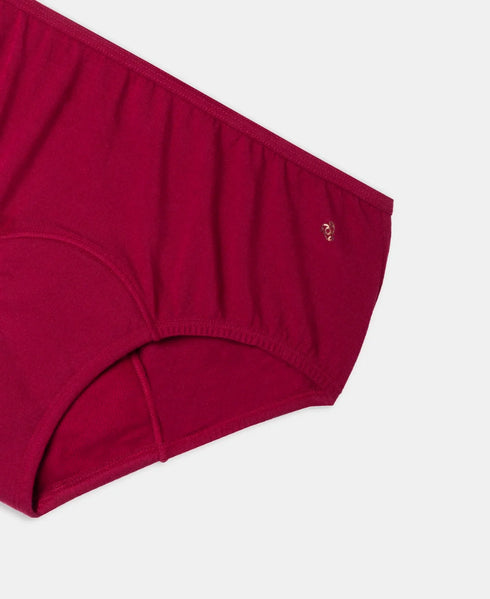 Jockey Cotton Period Panty with Leak Proof Inner Absorbent Layer | Black & Beet Red | Pack of 2