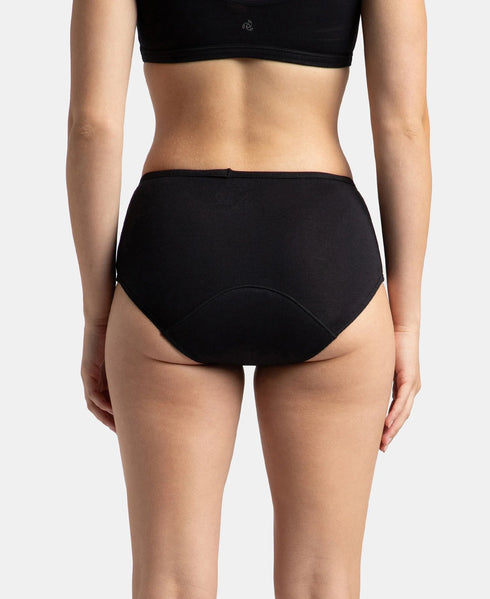 Jockey Cotton Period Panty with Leak Proof Inner Absorbent Layer | Black