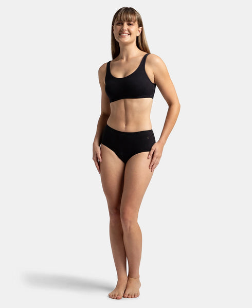 Jockey Cotton Period Panty with Leak Proof Inner Absorbent Layer | Black