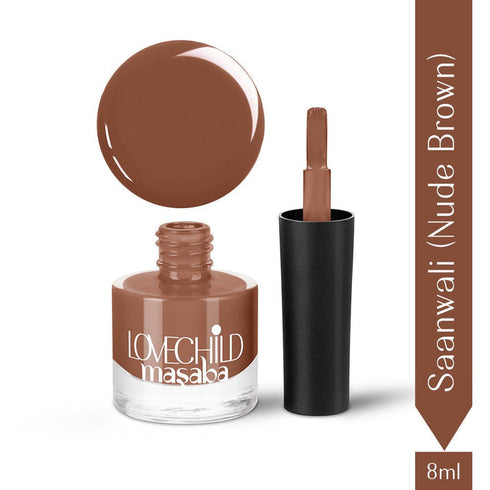 LoveChild Saanwali Breathable Nude Brown Glossy Nail Paint