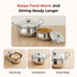 Vinod Stainless Steel Milano Hammered Serving Casserole with Steel Lids and Side Handles Set of 2 1230 ml 1630 ml High Grade Steel Rust Free