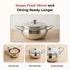 Vinod Stainless Steel Milano Hammered Serving Casserole with Steel Lid and Side Handles 1630 ml Highest Grade Stainless Steel Tough and Strong