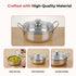 Vinod Stainless Steel Elite Bowl With Glass Lid and Side Handles 1300 ml Mirror Finish Strong and Sturdy Build Dishwasher Safe and Rust Free
