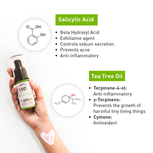 Keya Seth Aromatherapy Salicylic Tea Tree Oil Control Serum Mineral Sunscreen, SPF 50 PA+++