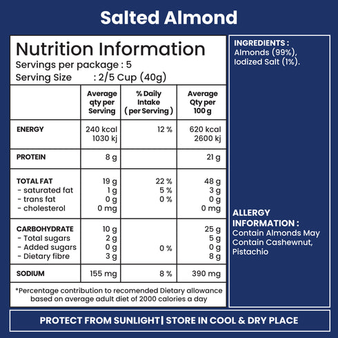 Jabsons Foods Salted Roasted Almond
