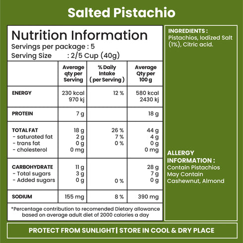 Jabsons Foods Salted Pistachio
