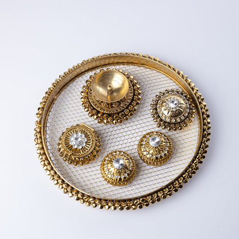 Samskara Home Jyoti Gold Aarti Thali