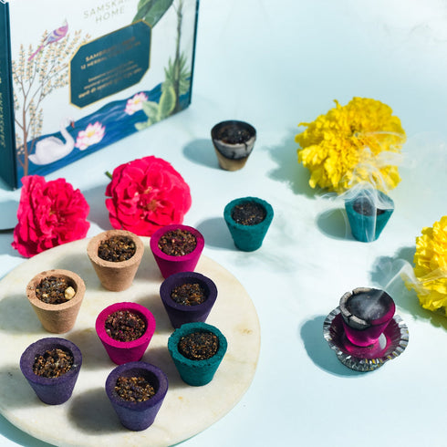 Samskara Home Sampoorna Havan Sangrah 12 Sambrani Cups