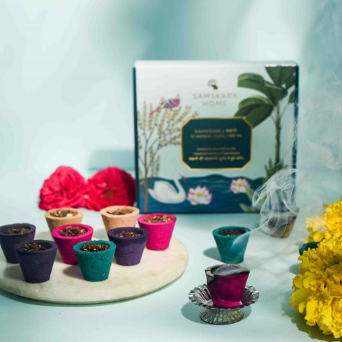Samskara Home Sampoorna Havan Sangrah 12 Sambrani Cups