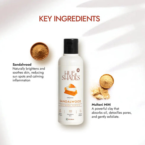 Hue And Shades Organic Sandalwood Facewash Powder