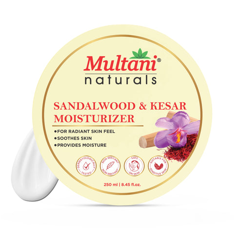 Multani Pharmaceuticals Limited Multani Naturals Sandalwood & Kesar Moisturizer Help In Soothes Skin & Radiant Skin Feel Suitable for All Skin Types