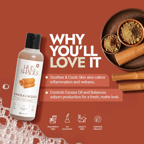 Hue And Shades Organic Sandalwood Gel Facewash