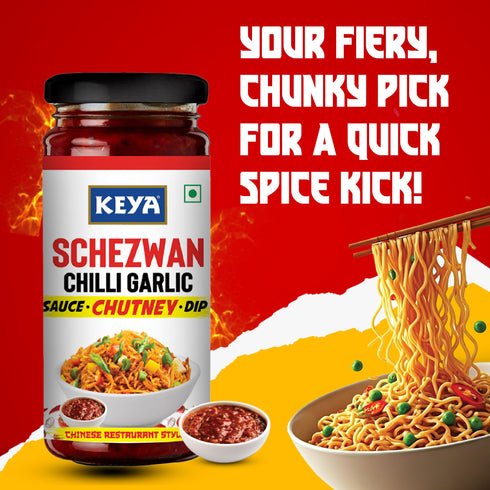 Keyafoods Keya Schezwan Chilli Garlic 250 gm Each Pack of 2
