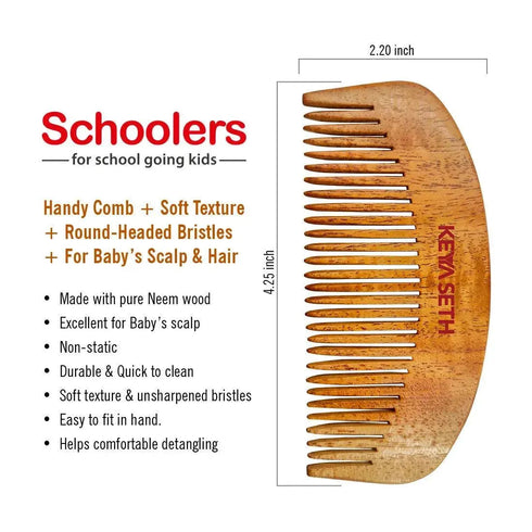 Keya Seth Aromatherapy Schoolers Neem Wood Comb for Babies & Kids