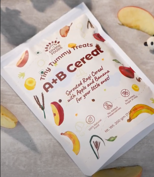 The Divine Foods A+B Cereal Sprouted Ragi for Easy Digestion and Natural Weight Gain
