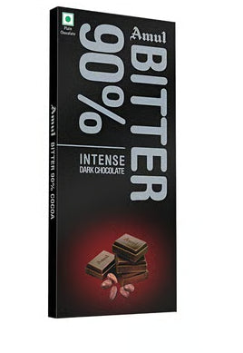 Amul 90% Bitter Dark Chocolate Bar 150g