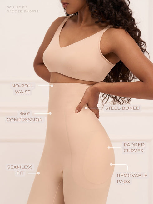 UNDERNEAT Sculpt Fit Padded Shorts - Beige