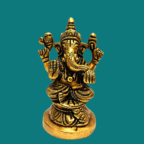 Tamas Brass Lord Ganesh Lakshmi Statue | Free Premium Gift Box