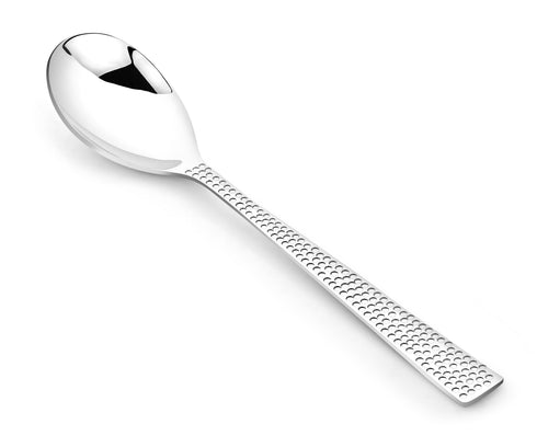 Vinod Stainless Steel Aero Hammered Dessert Spoon Dinner Spoon Set of 12 Heavy Gauge Stainless Steel Mirror Finish Rust Free Durable and Dishwasher Safe