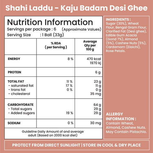 Jabsons Foods Shahi Laddu with Desi Ghee