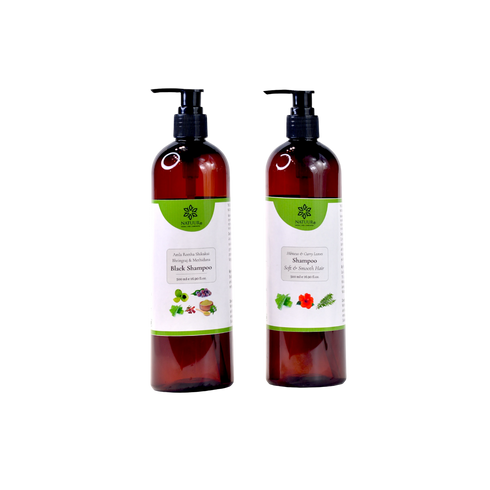 Natuur Natuur's Black Shampoo with Aloe, Hibiscus & Curry Leaves (Pack of 2)