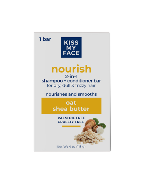 Kiss My Face 2 in 1 Shampoo Conditioner Bar Nourish