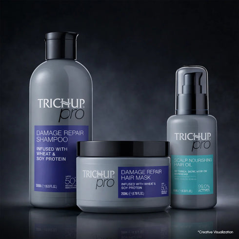 Vasuestore Trichup Pro Damage Repair & Instant Smoothing Hair Combo Set of 3 Shampoo 300ml Scalp Oil 100ml Mask