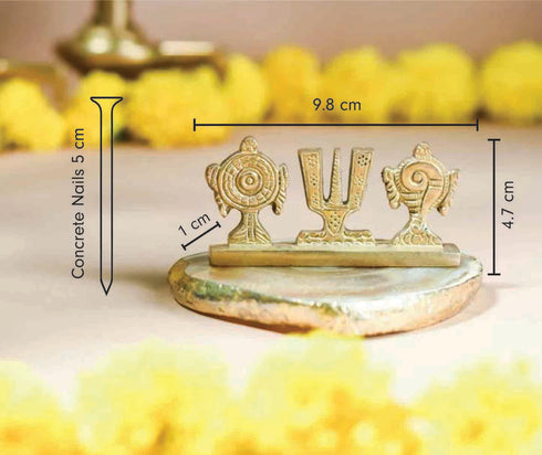 Samskara Home Shankh Chakra Tilak Brass Idol