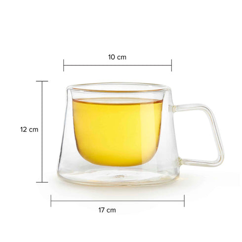 Vahdam Tea Shimmer Borosilicate Glass Double Walled Teacups