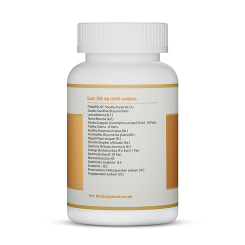 Jeena Sikho Shirsholadi Vajra Ras Ayurvedic Headache and Stress Support Tablets