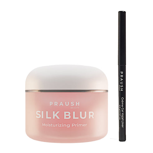 Praush 1 Silk Blur Moisturizing Primer + 1 Creme Gel Kajal Liner Bundle