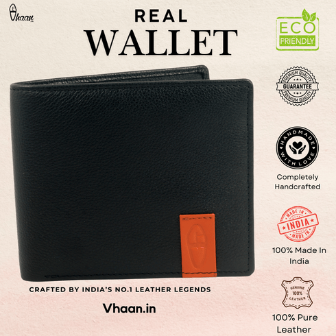 Vhaanfootwear Style Guardian Premium NAPPA Leather Wallet with RFID Protection for Men Black