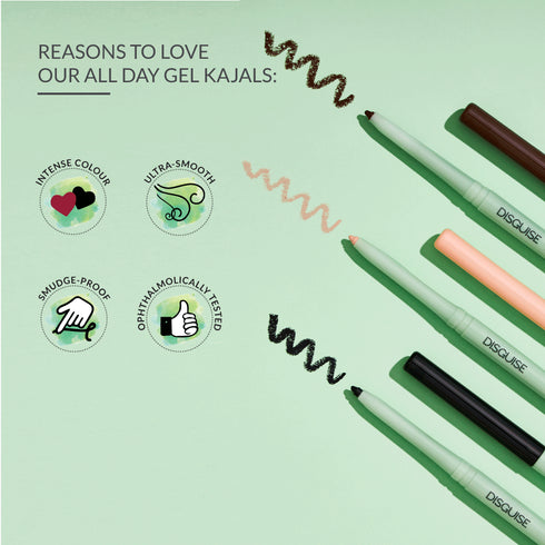 Disguise All Day Gel Kajal Black Onyx + Deep Black Eyeliner