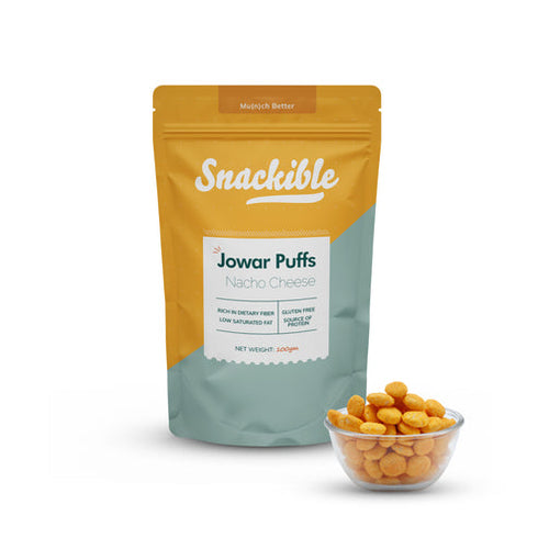 Snackible Nacho Cheese Jowar Puffs