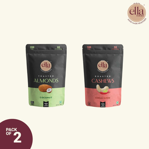 Ella Foods Coconut Toasted Almonds And Chilli Lime Cashews