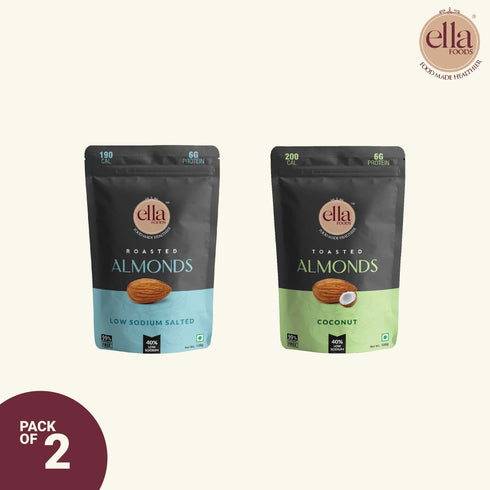 Ella Foods Salted Almonds And Coconut Toasted Almonds