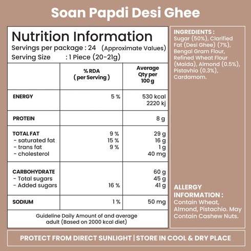 Jabsons Foods Soan Papdi with Desi Ghee