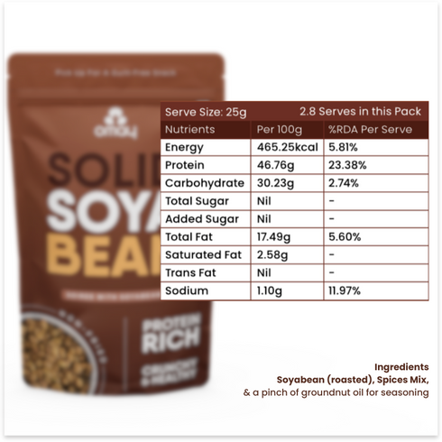 Omay Foods Roasted Soyabean, 70g (5pcs)