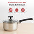 Vinod DONIV Stainless Steel Sandwich Bottom Solitaire Sauce Pan with Glass Lid Induction Friendly Capacity 1.1 Ltr 14cm