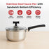 Vinod DONIV Stainless Steel Sandwich Bottom Solitaire Sauce Pan with Glass Lid Induction Friendly Capacity 2.2 Ltr 18 cm