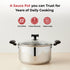 Vinod DONIV Stainless Steel Sandwich Bottom Solitaire Sauce Pot with Glass Lid and Side handle Induction Friendly Capacity 5 Ltr 24cm