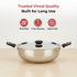 Vinod DONIV Stainless Steel Sorrento Sandwich Bottom Kadai with Lid 30 cm Capacity 5.5 Liter Induction Friendly