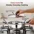 Vinod DONIV Stainless Steel Sorrento Sandwich Bottom Kadai with Lid 30 cm Capacity 5.5 Liter Induction Friendly
