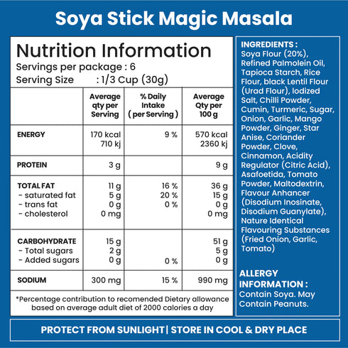 Jabsons Foods Magic Masala Soya Sticks