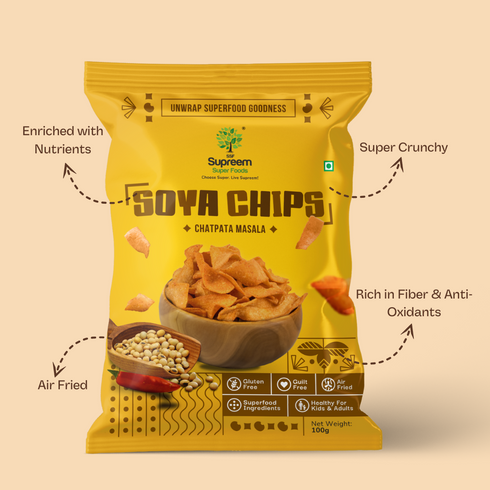 Supreem Super Foods Gluten Free Soya Chips (Pack of 2)